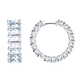 Silver earrings with zirconia