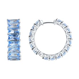 Silver earrings with zirconia