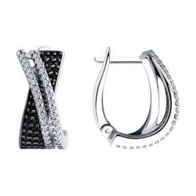 Silver earrings with zirconia
