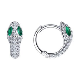 Silver earrings with zirconia