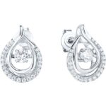 Silver earrings with synthetic stones