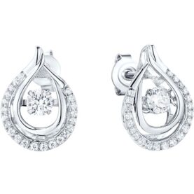 Silver earrings with synthetic stones