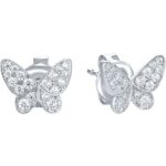 Silver earrings with synthetic stones