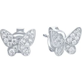 Silver earrings with synthetic stones