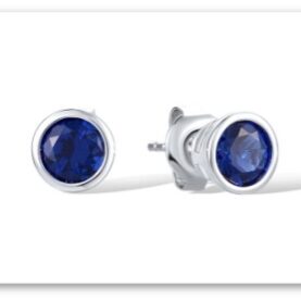 Silver earrings with synthetic stones