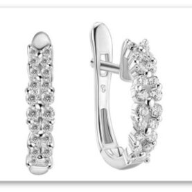 Silver earrings with synthetic stones