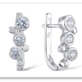 Silver earrings with synthetic stones