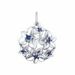 Silver pendant with synthetic stones
