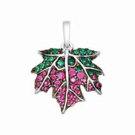 Silver pendant with synthetic stones