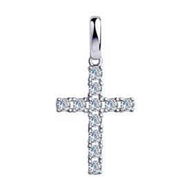 Silver pendant with synthetic stones