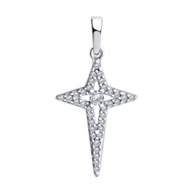 Silver pendant with synthetic stones
