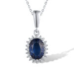Silver pendant with synthetic stones