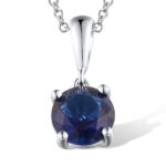Silver pendant with synthetic stones