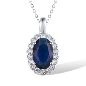 Silver pendant with synthetic stones
