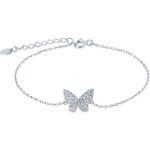 Silver bracelet with synthetic stones