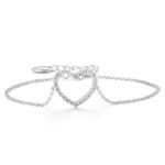 Silver bracelet with synthetic stones