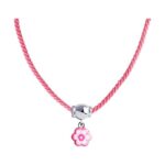 Silver necklace with an enamel
