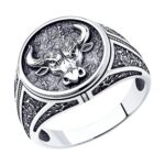 Rhodium-plated silver ring