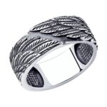 Rhodium-plated silver ring