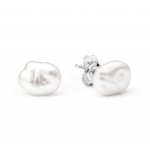 Silver earrings-studs with pearls