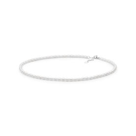 Silver necklace with pearls