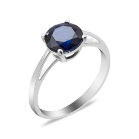 Silver ring with sapphires