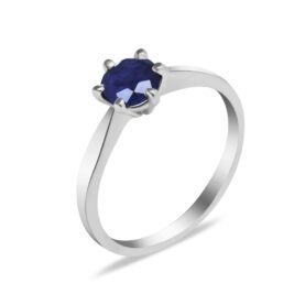 Silver ring with sapphires