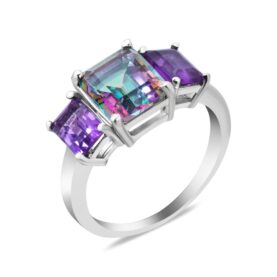 Silver ring with amethysts and nano mysticism
