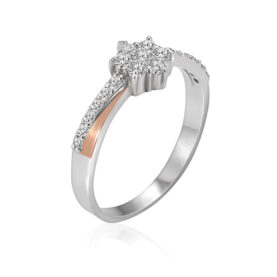 Silver ring with synthetic stones