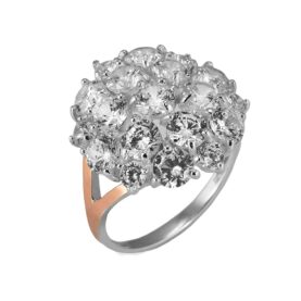 Silver ring with synthetic stones