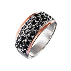 Silver ring with synthetic stones