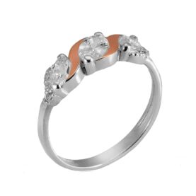 Silver ring with synthetic stones