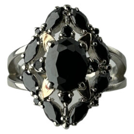 Silver ring with synthetic stones