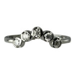 Silver ring with cultured diamonds
