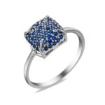 Silver ring with synthetic stones