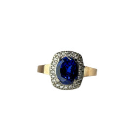 Silver ring with synthetic stones