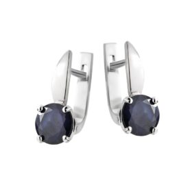 Silver earrings with sapphires