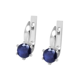 Silver earrings with sapphires