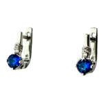 Silver earrings with Swiss topaz and synthetic stones