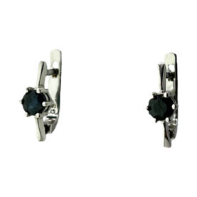 Silver earrings with sapphires