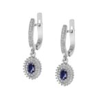 Silver earrings with Swiss topaz and synthetic stones