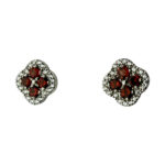 Silver earrings with garnets and synthetic stones