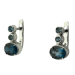 Silver earrings with London topaz