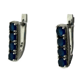 Silver earrings with synthetic stones