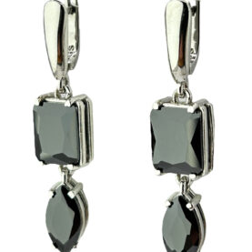 Silver earrings with synthetic stones