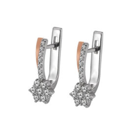 Silver earrings with synthetic stones