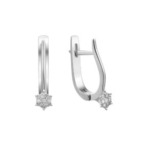 Silver earrings with cultured diamonds