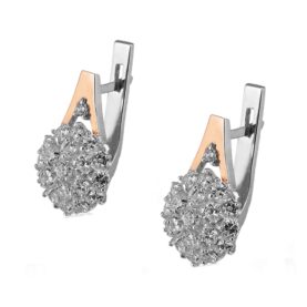 Silver earrings with synthetic stones