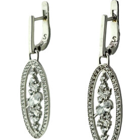 Silver earrings with synthetic stones
