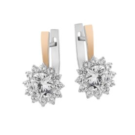 Silver earrings with synthetic stones